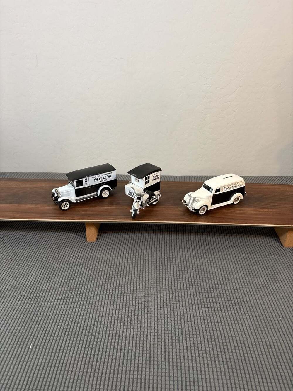 See's Candies Diecast Delivery Vehicle Set: 1927 Graham Truck, 1938 Chevy Bank,
